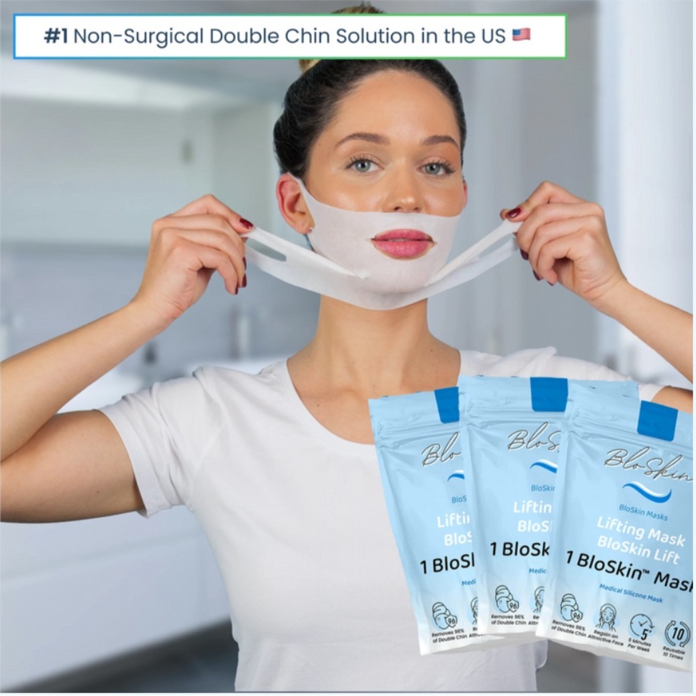 BloSkin Authentic Double Chin Face Lift Mask Reusable Strap V Line Silicone